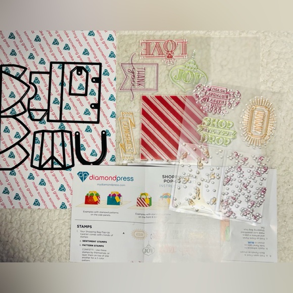 LOOK Incredible Shopping Bag Pop-Up Card Set!! Stamps & Die Cuts NAME BRAND - Picture 1 of 16